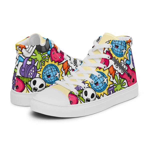 HA!LO Monster Doodle #275 Men’s Canvas High Top Sneakers