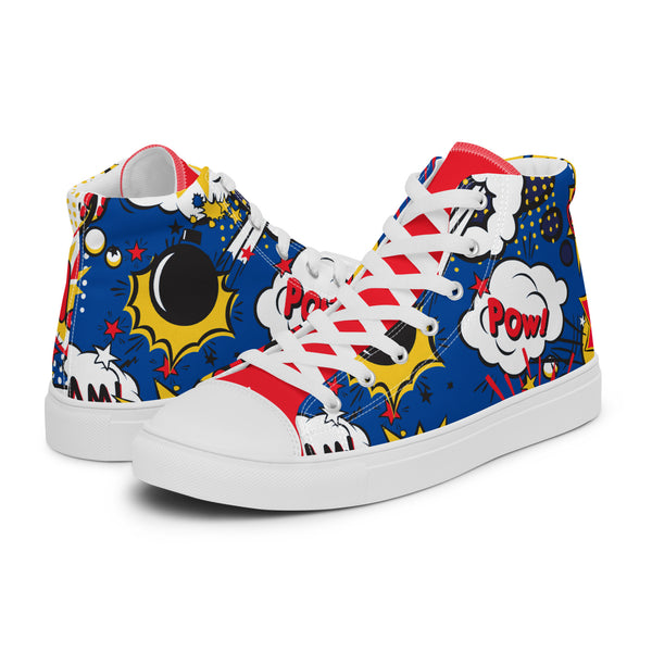 HA!LO Comic Pow #284 Men’s Canvas High Top Sneakers