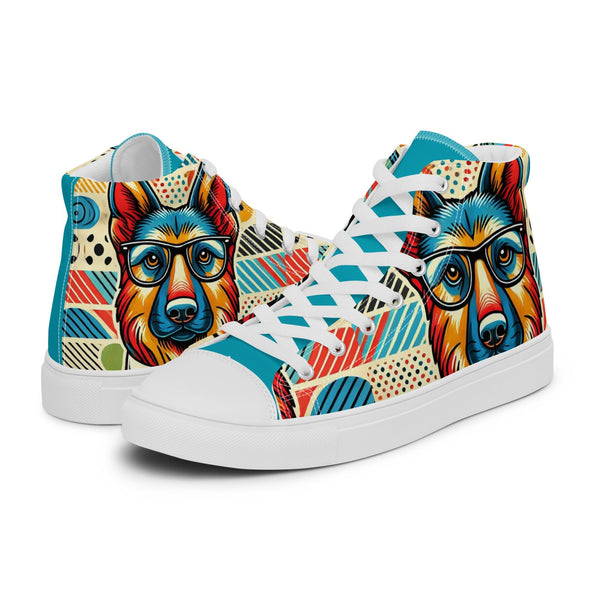 HA!LO Pop Art Dog #291 Men’s Canvas High Top Sneakers