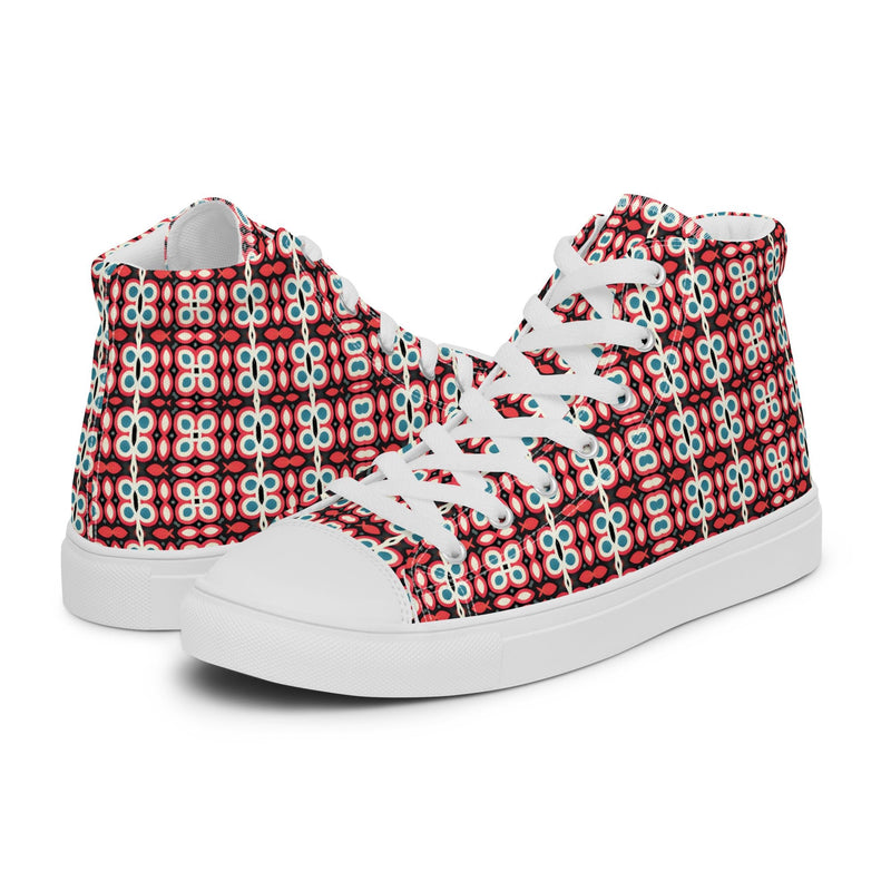 Red Mosaic High Top #292 - Canvas High Top Sneakers | HA!LO