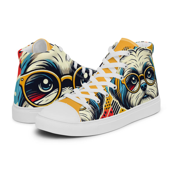 HA!LO Pop Art Pup #295 Men’s Canvas High Top Sneakers
