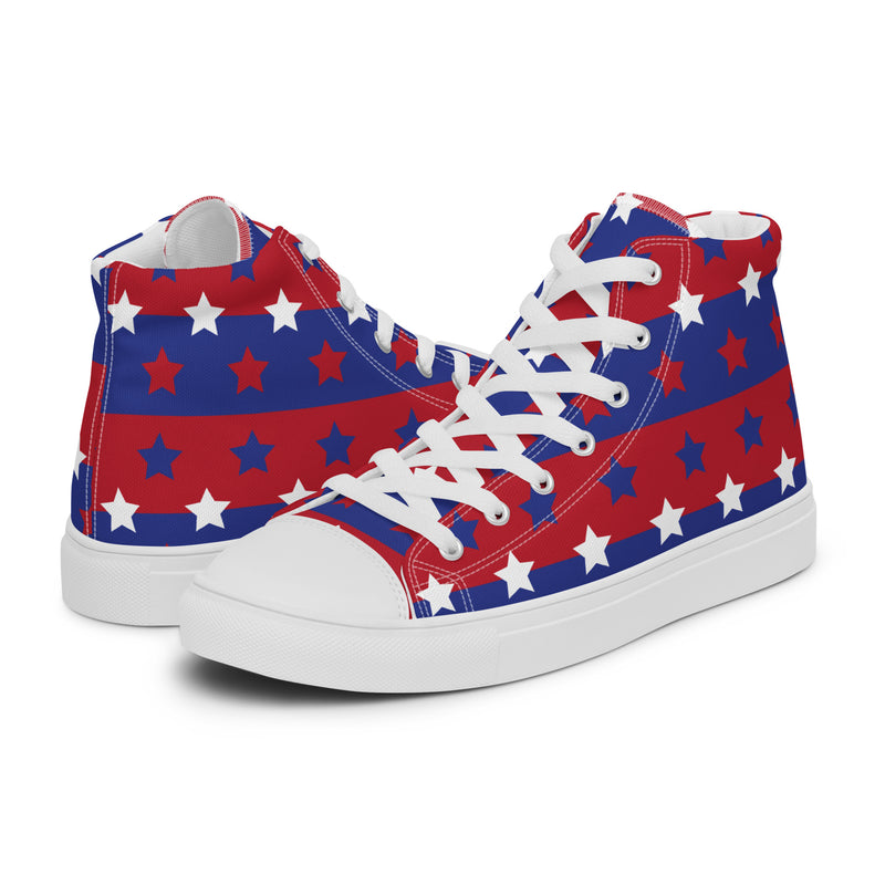 Patriotic Star High Top #322 - Canvas High Top Sneakers | HA!LO