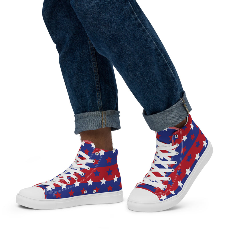 Patriotic Star High Top #322 - Opposite Side | HA!LO Canvas Sneakers