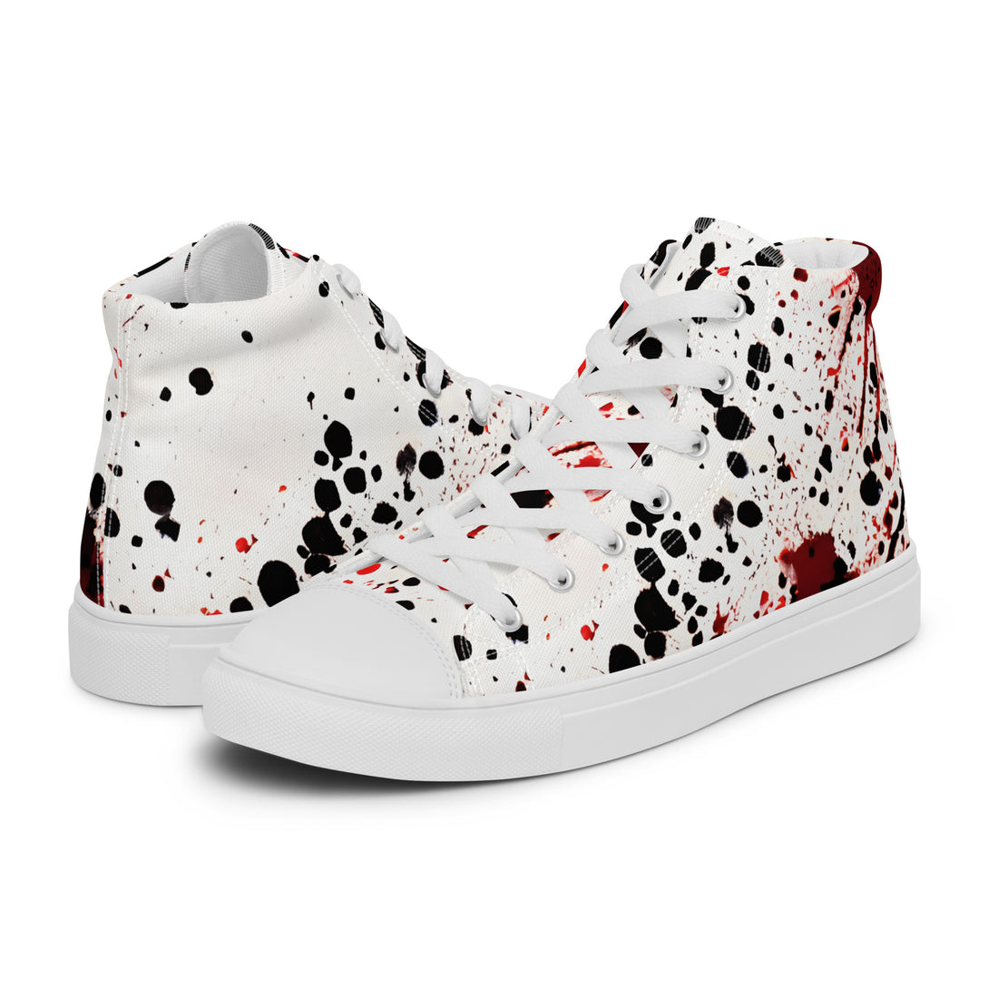 Men's Halloween Blood Splatter High Top Sneakers 321 - ShipSneakers.com