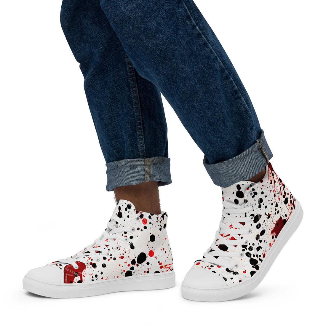 Men's Halloween Blood Splatter High Top Sneakers 321 - ShipSneakers.com