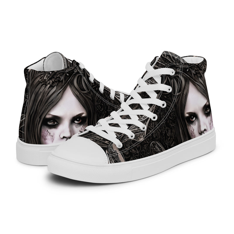 Halloween Gothic Girl High Top #322 - Canvas High Top Sneakers | HA!LO