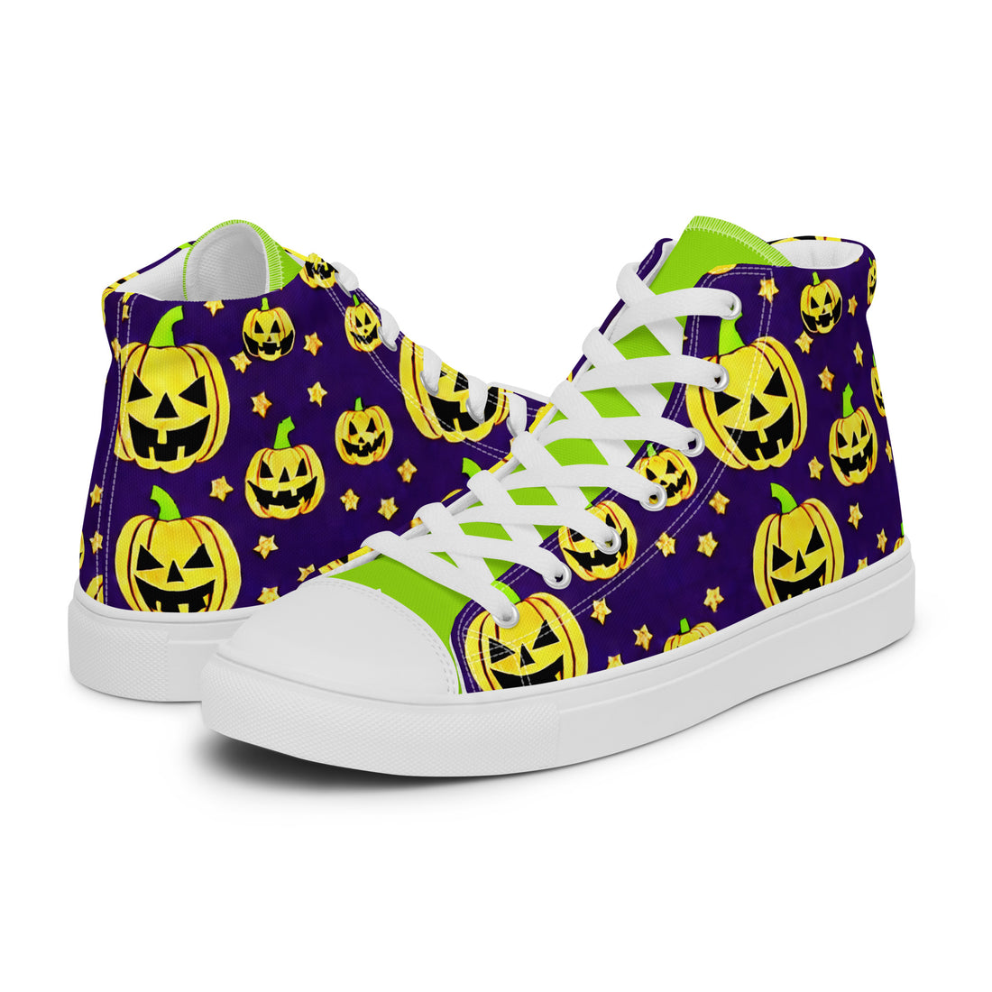Men's Halloween Pumpkin Party High Top Sneakers 323 - ShipSneakers.com