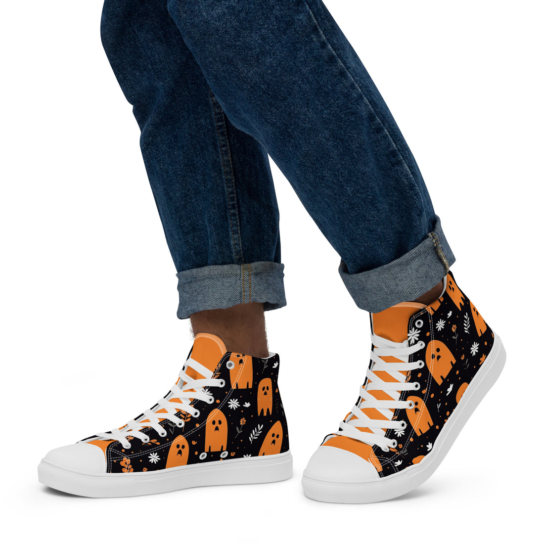 Men's Cute Ghost High Top Sneakers 327 - ShipSneakers.com
