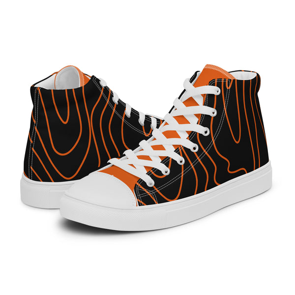 HA!LO Black Orange #349 — Men’s Canvas High Top