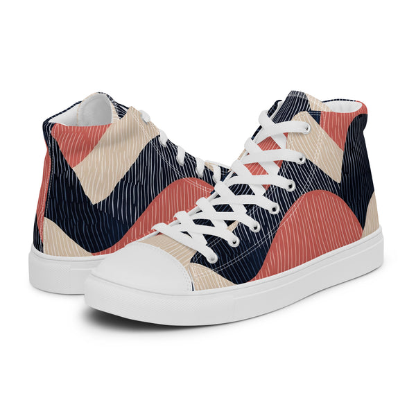 HA!LO Abstract Wave #357 — Men’s Canvas High Top