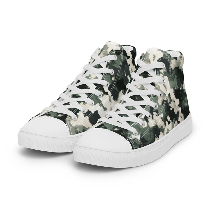 Watercolor Camo High Top #6 - Back View | HA!LO Canvas Sneakers