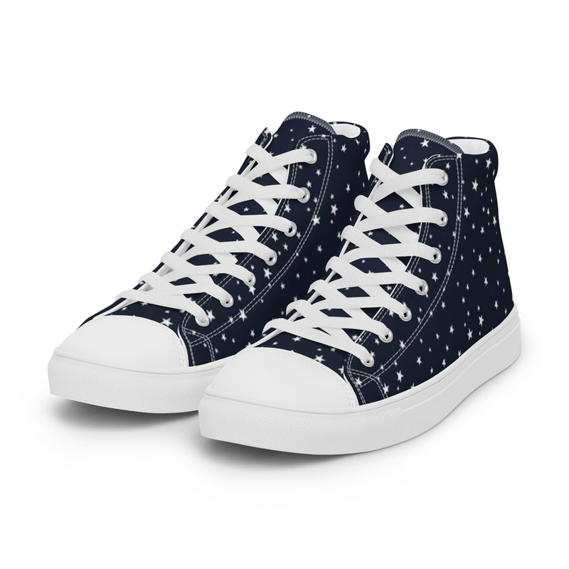 Navy Star High Top #24 - Back View | HA!LO Canvas Sneakers