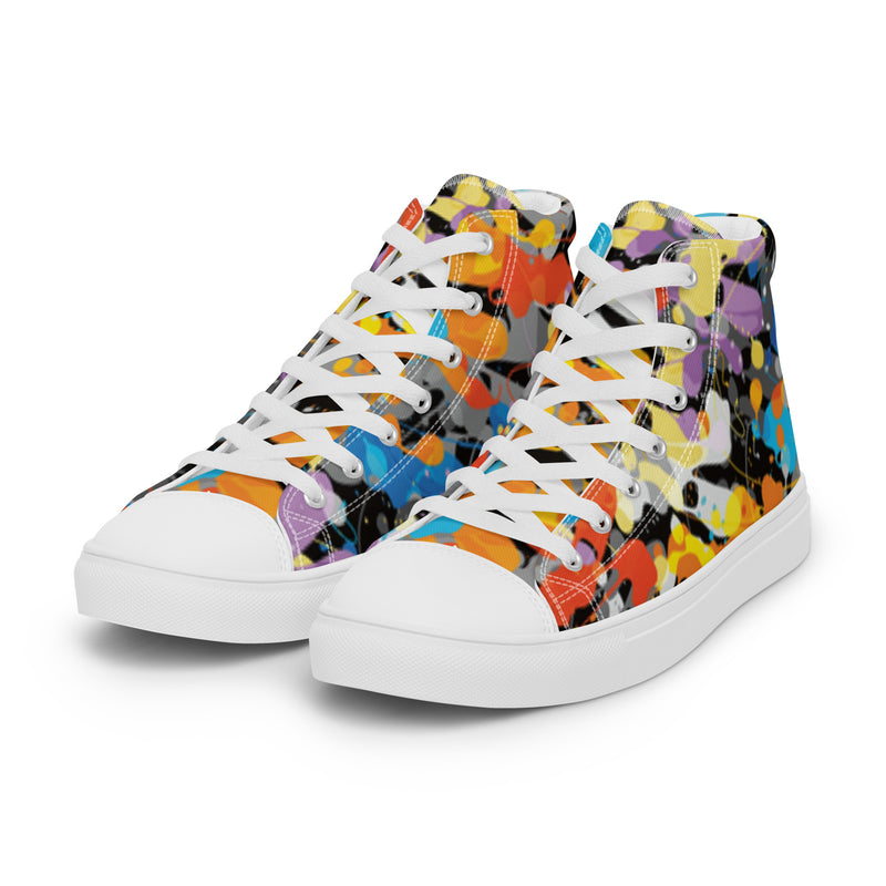 Abstract Collage High Top #26 - Back View | HA!LO Canvas Sneakers