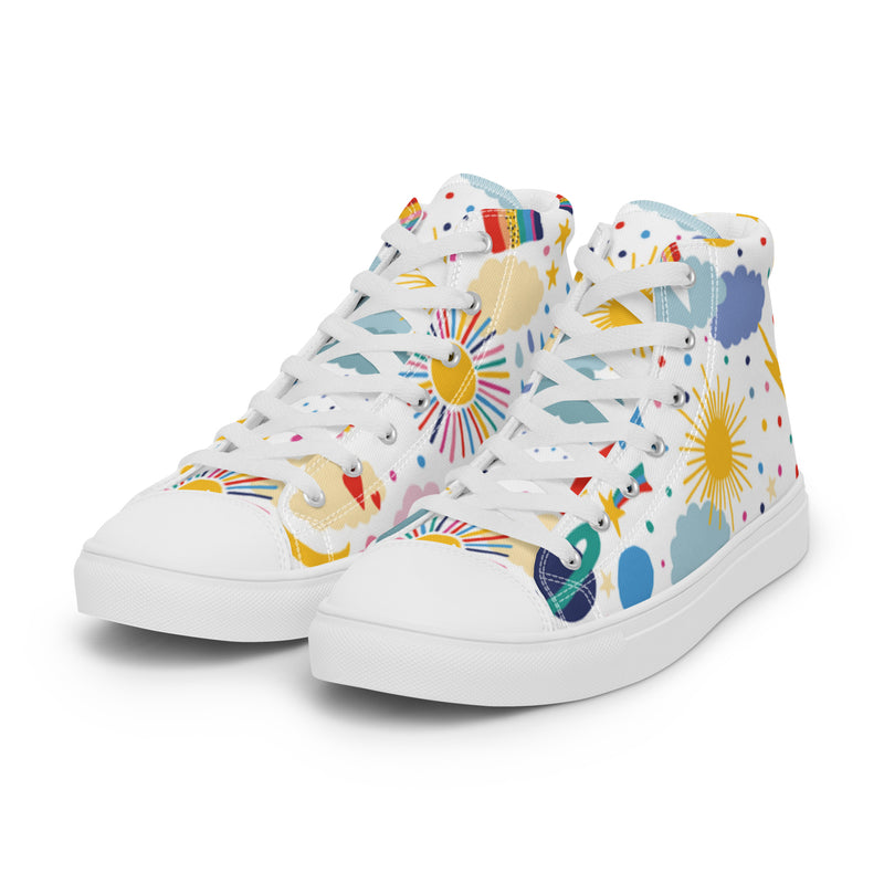 Celestial Mix High Top #34 - Back View | HA!LO Canvas Sneakers