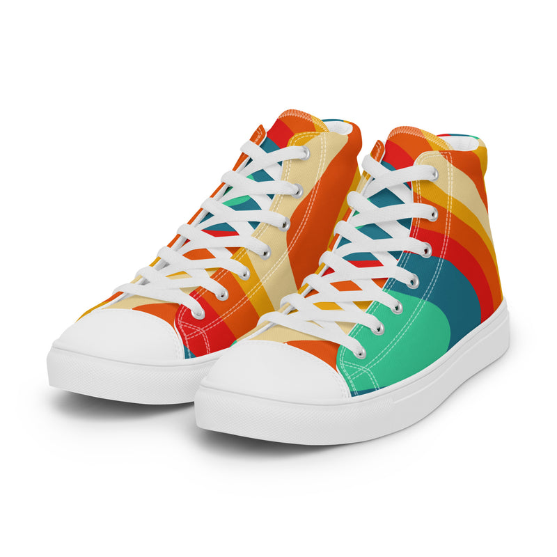 Teal Gradient High Top #39 - Front View | HA!LO Canvas Sneakers