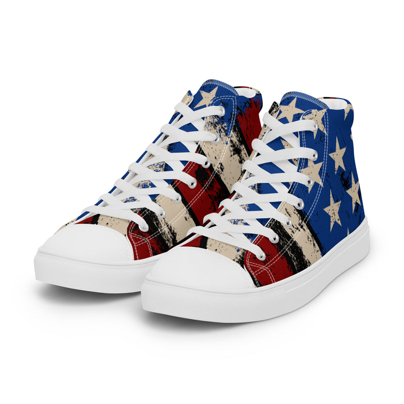 American Flag High Top #47 - Back View | HA!LO Canvas Sneakers