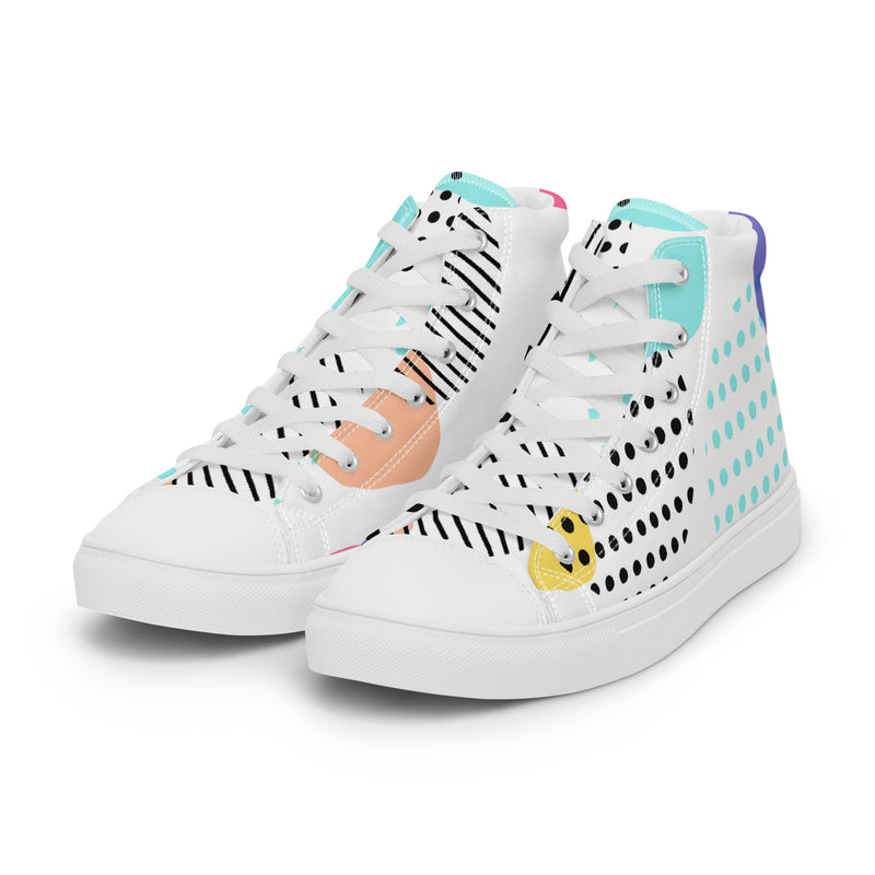 Dot Pop High Top #57 - Back View | HA!LO Canvas Sneakers