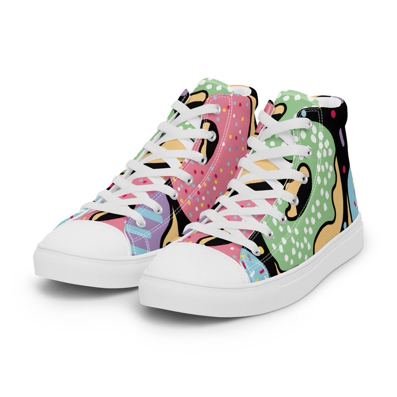 Dino Doodle High Top #82 - Back View | HA!LO Canvas Sneakers