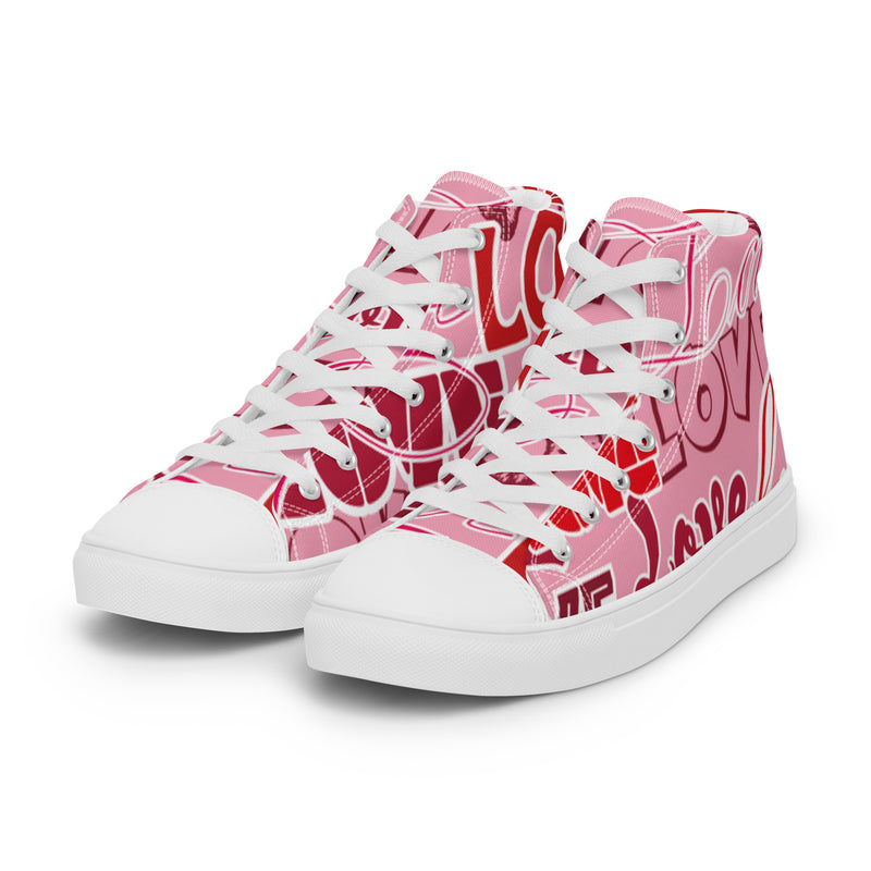 Love Text High Top #86 - Back View | HA!LO Canvas Sneakers