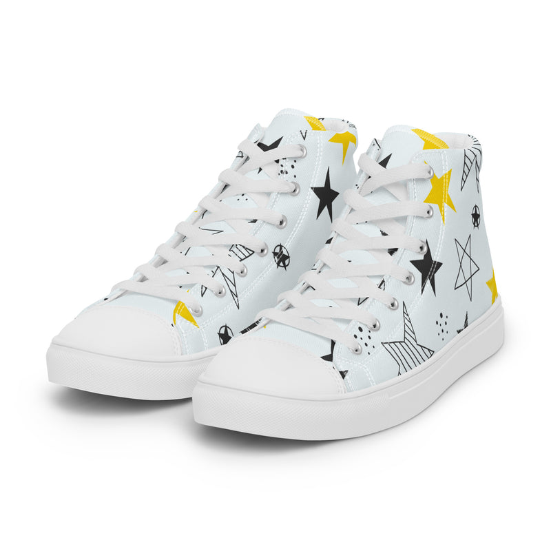 Star Doodle High Top #94 - Back View | HA!LO Canvas Sneakers