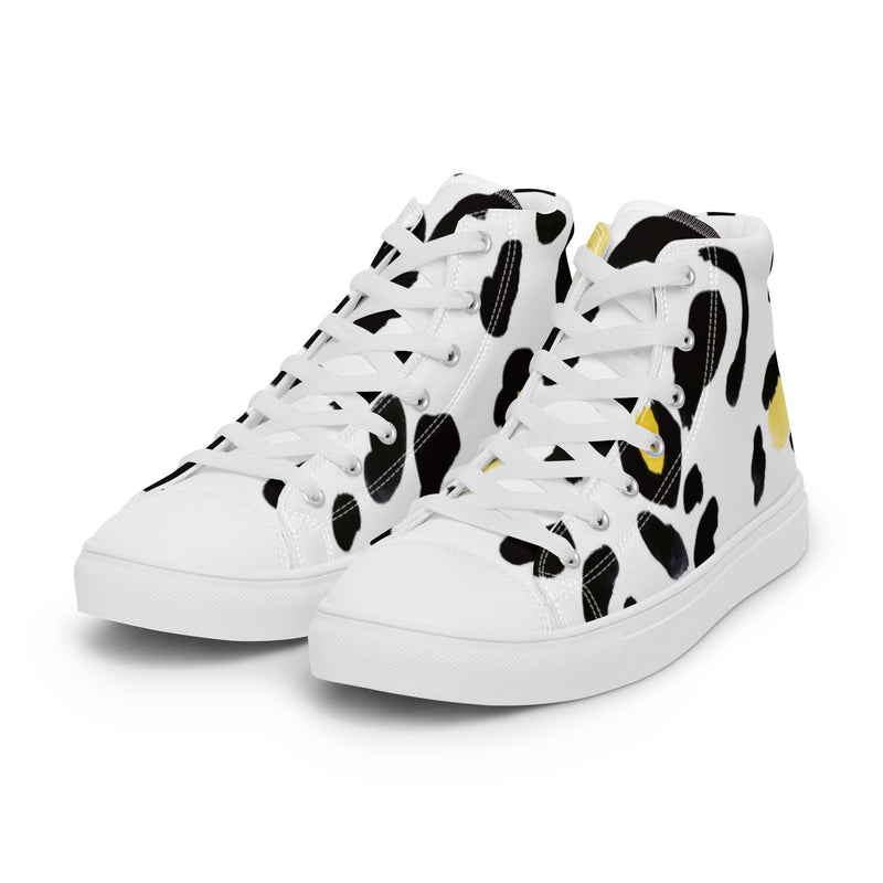 Cow Spot High Top #103 - Back View | HA!LO Canvas Sneakers