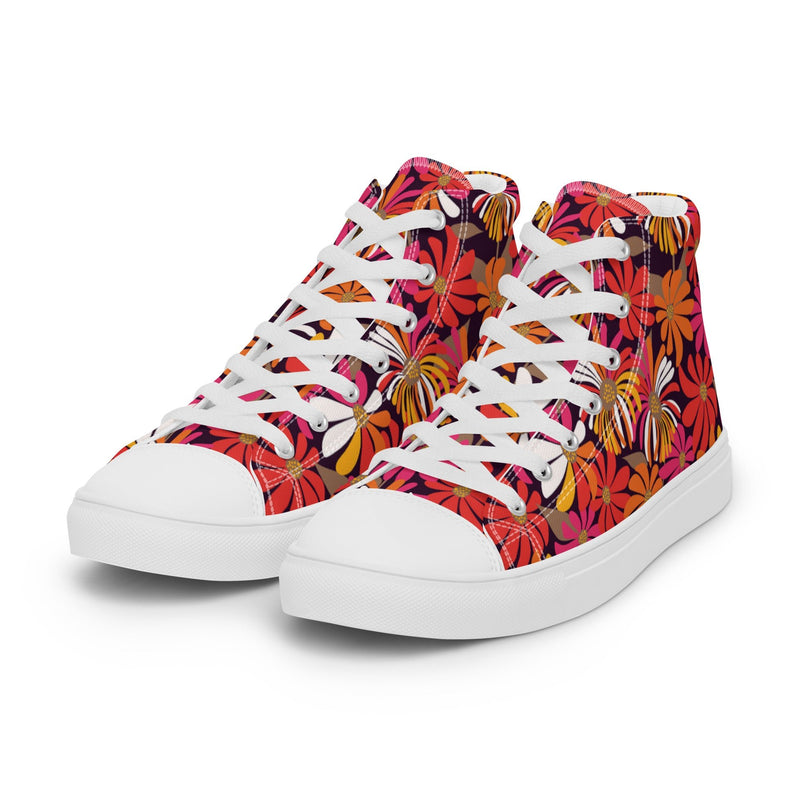 Bold Bloom High Top #121 - Close Up Detail | HA!LO Canvas Sneakers