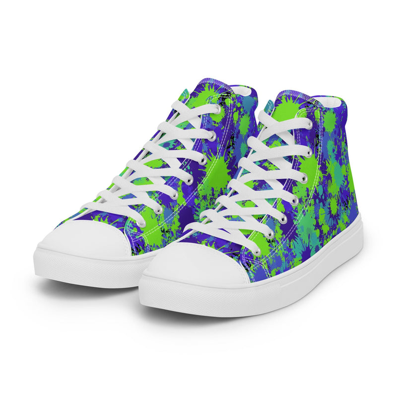 Paint Splatter High Top #122 - Back View | HA!LO Canvas Sneakers