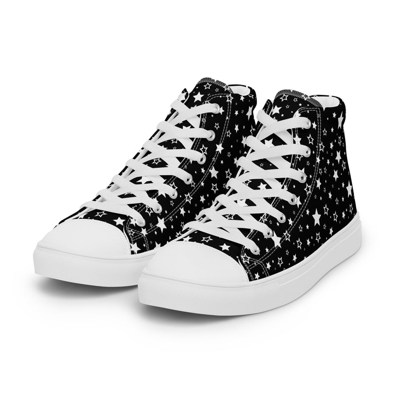 Black Star High Top #152 - Back View | HA!LO Canvas Sneakers
