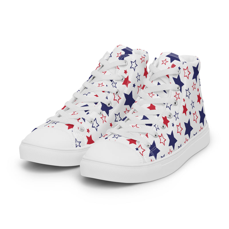 Patriotic Stars High Top #155 - Back View | HA!LO Canvas Sneakers