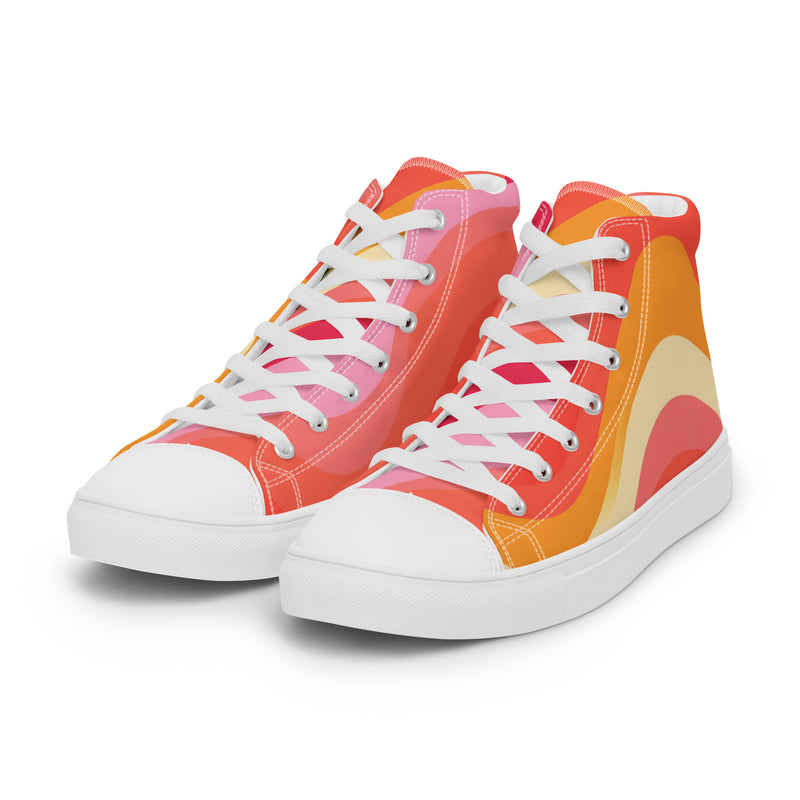 Retro Wave High Top #157 - Back View | HA!LO Canvas Sneakers