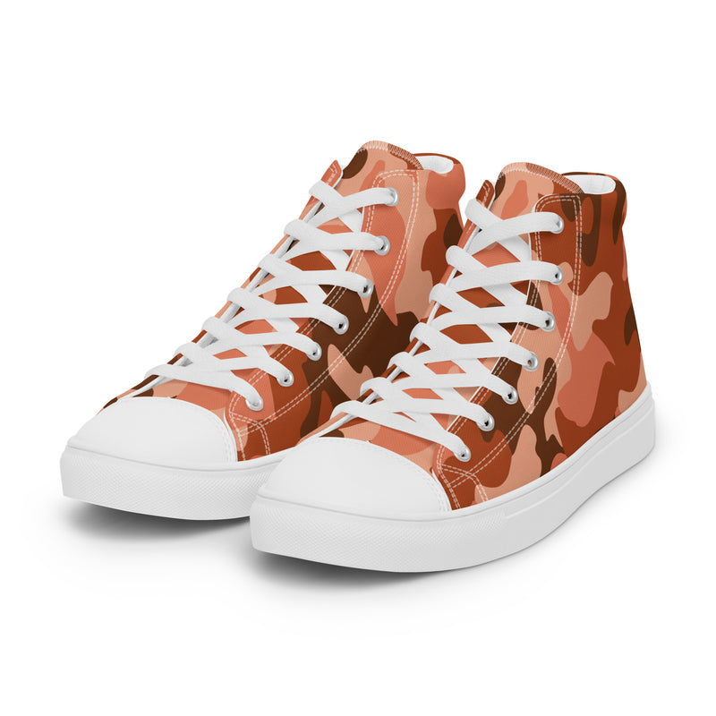 Orange Camo High Top #176 - Back View | HA!LO Canvas Sneakers