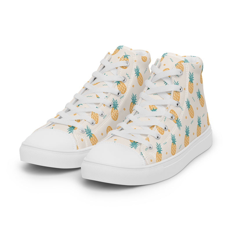 Pineapple Party High Top #184 - Back View | HA!LO Canvas Sneakers