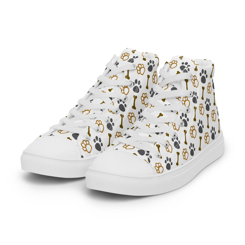 Paw Print Mix High Top #212 - Back View | HA!LO Canvas Sneakers