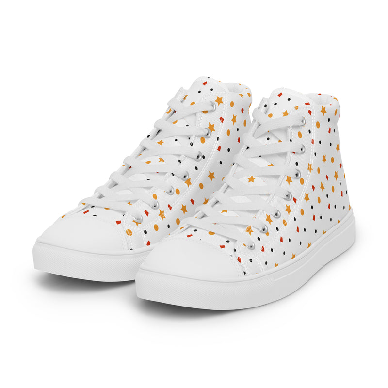 Confetti Dot High Top #219 - Back View | HA!LO Canvas Sneakers