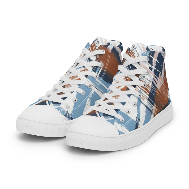 Rustic Plaid High Top #230 - Back View | HA!LO Canvas Sneakers