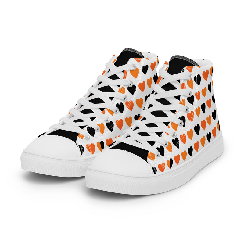 Halloween Hearts High Top #248 - Back View | HA!LO Canvas Sneakers