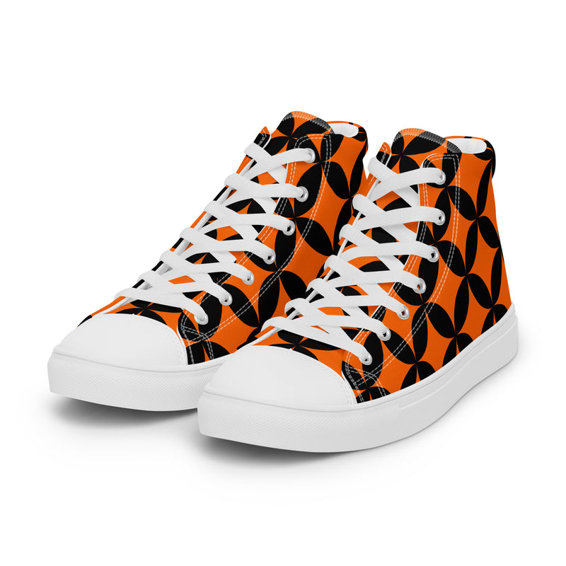Halloween Geo High Top #251 - Back View | HA!LO Canvas Sneakers