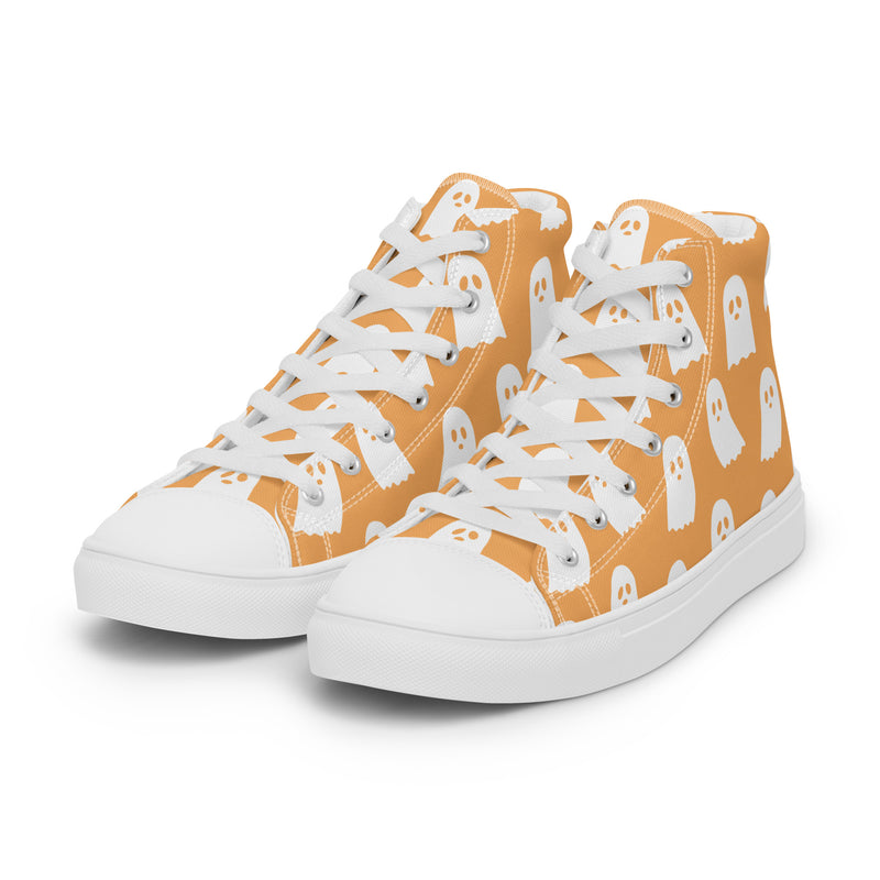 Ghost Party High Top #258 - Back View | HA!LO Canvas Sneakers