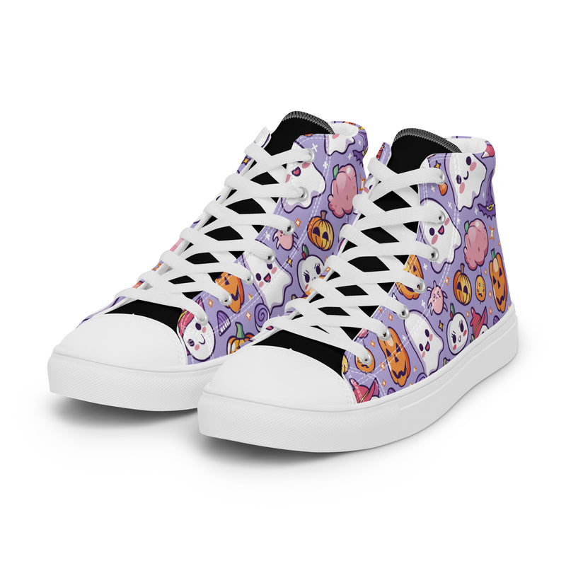 Halloween Lavender High Top #263 - Back View | HA!LO Canvas Sneakers