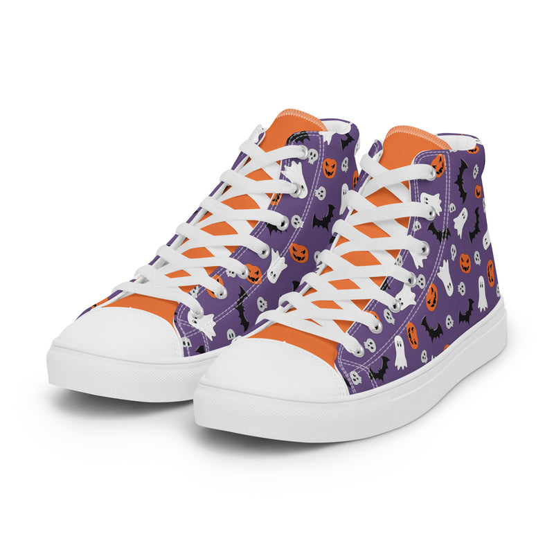 Halloween Purple High Top #268 - Back View | HA!LO Canvas Sneakers