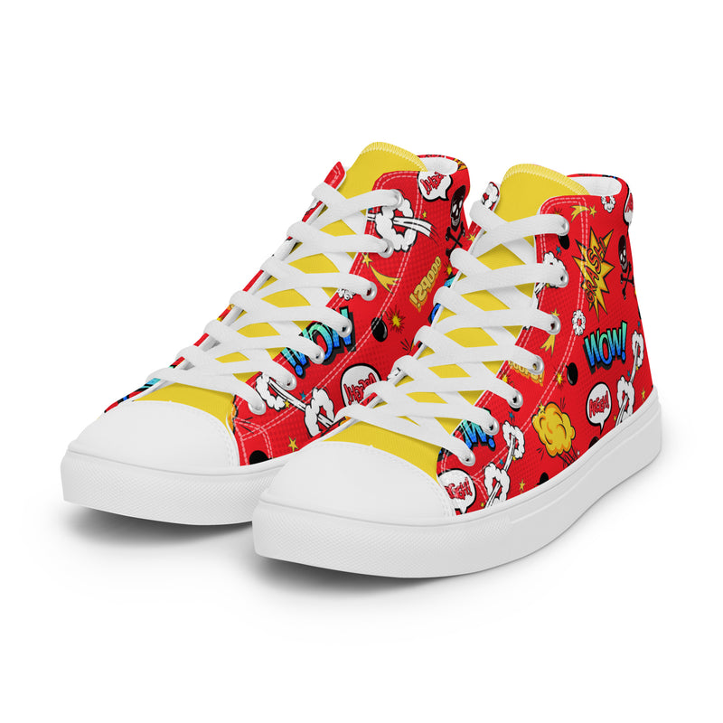 Comic Wow High Top #282 - Back View | HA!LO Canvas Sneakers