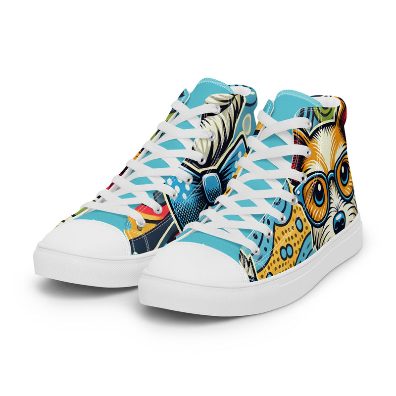 Pop Art Doodle High Top #285 - Back View | HA!LO Canvas Sneakers
