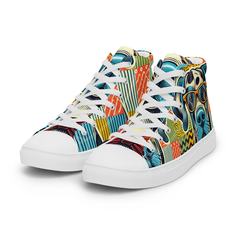 Hipster Hound High Top #287 - Back View | HA!LO Canvas Sneakers