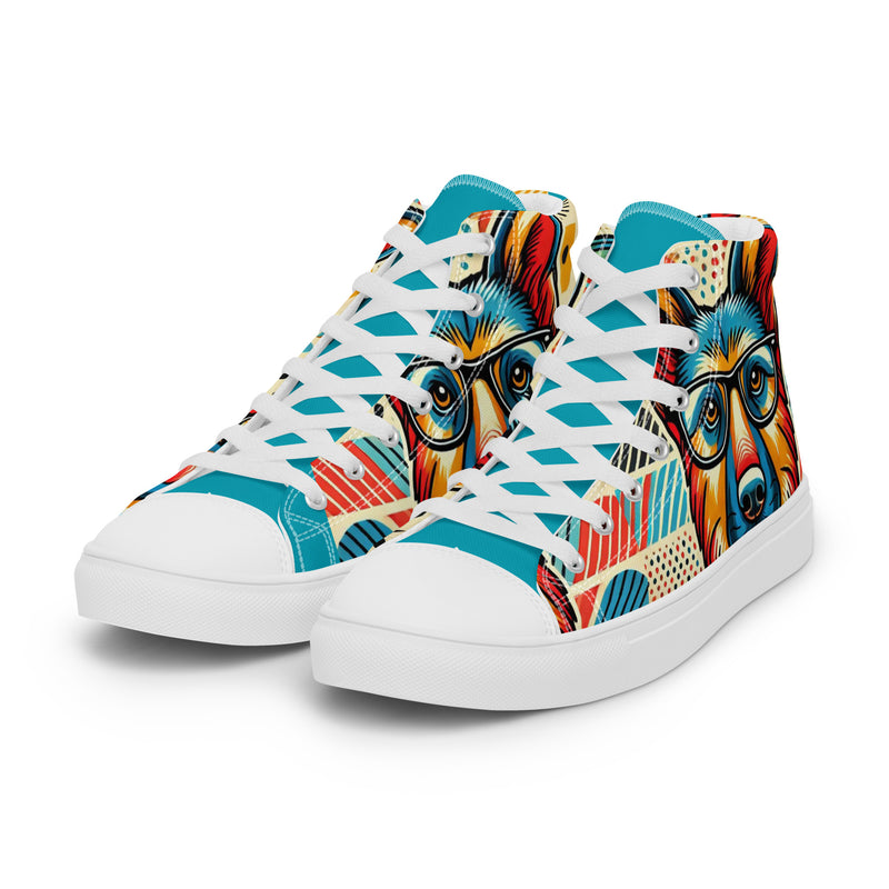 Pop Art Dog High Top #291 - Back View | HA!LO Canvas Sneakers
