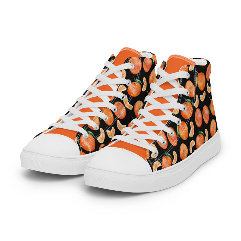 Orange Pop High Top #305 - Back View | HA!LO Canvas Sneakers