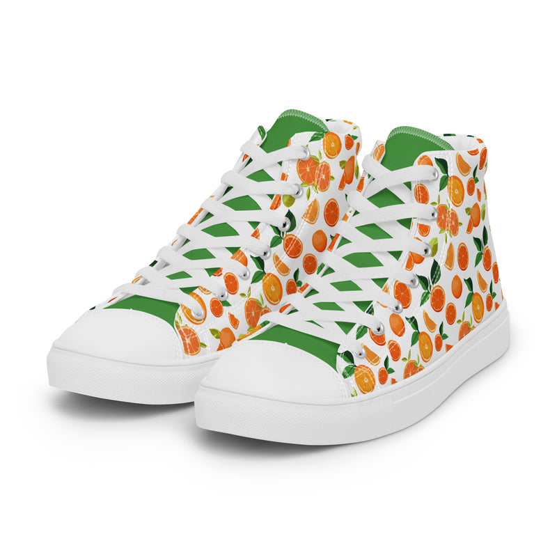 Citrus Garden High Top #306 - Back View | HA!LO Canvas Sneakers