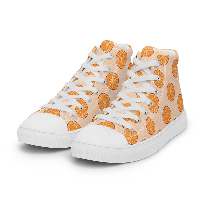 Citrus Slice High Top #307 - Back View | HA!LO Canvas Sneakers