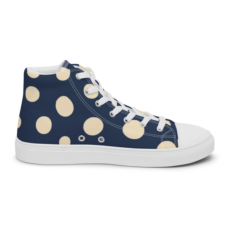 Navy Gold Dot High Top #19 - Sole Detail | HA!LO Canvas Sneakers