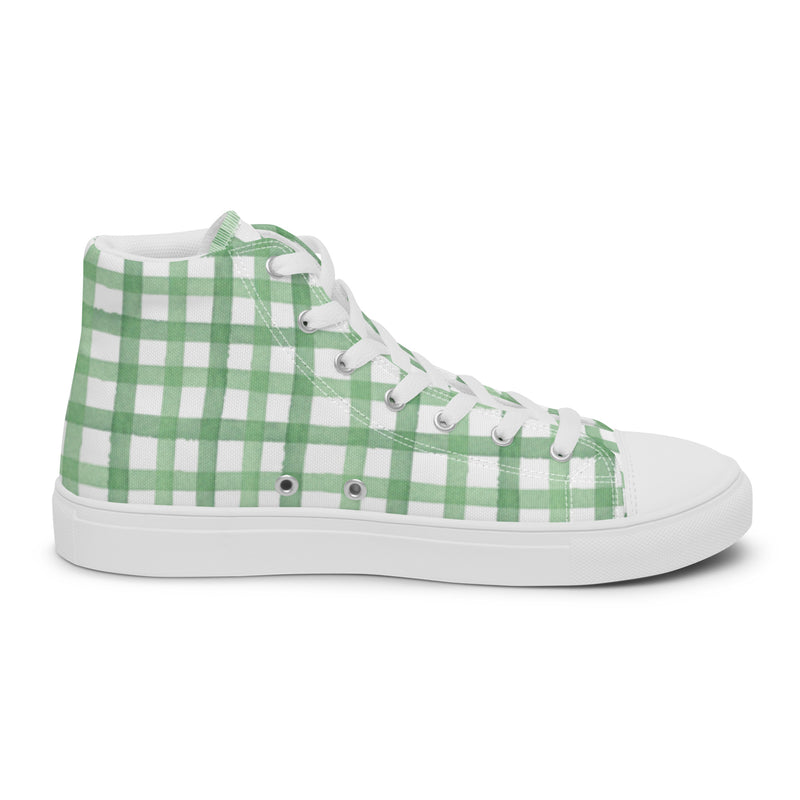 Green Gingham High Top #21 - Sole Detail | HA!LO Canvas Sneakers