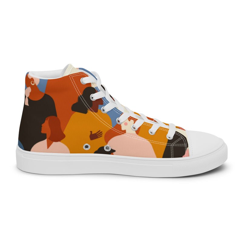 Abstract Faces High Top #32 - Sole Detail | HA!LO Canvas Sneakers
